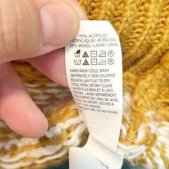 Lucky Brand Fair Isle Nordic Wool Crew Neck Pullover Knit Winter Sweater - Picture 9 of 9